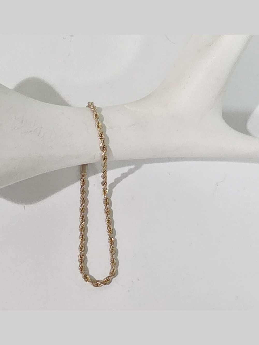 TRUE VINTAGE Gold Rope Chain Bracelet 7.5"
